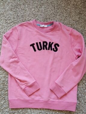 Okaicos Women's Resort Wear Pink 'TURKS' Graphic Sweatshirt Size L